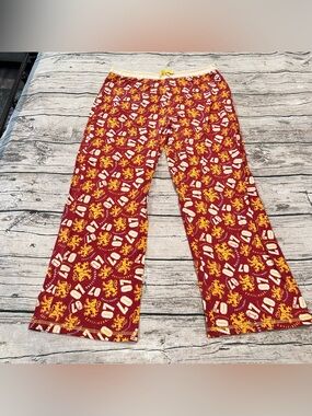 Women’s Harry Potter Gryffindor Maroon and Yellow Pajama Pants Size XL